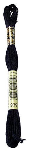 DMC 117-939 6 Strand Embroidery Cotton Floss, Very Dark Navy Blue, 8.7-Yard