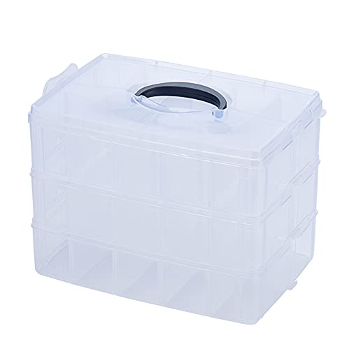 Simthread 3-Layer Thread Organizer Box 60 Spools Stackable Storage Case - size: 3 Layers Case