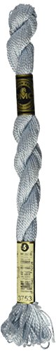 DMC 115 5-3753 Pearl Cotton Thread, Ultra Very Light Antique Blue, Size 5