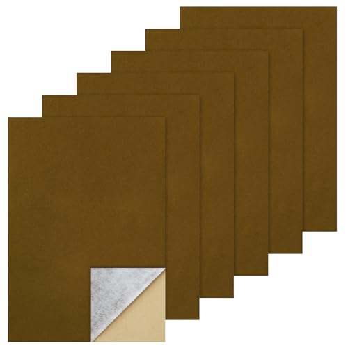 Biaungdo Brown Self Adhesive Felt Sheets, 8 x 12 Inch, 6 Pcs - color: Brown