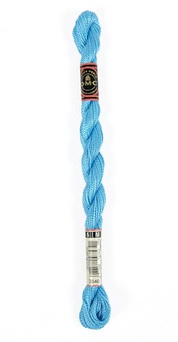 DMC CORPORATION DMC Pearl Cotton Skein Size 5 27.3yd-Light Bright Turquoise Embroidery Accessory, Bule
