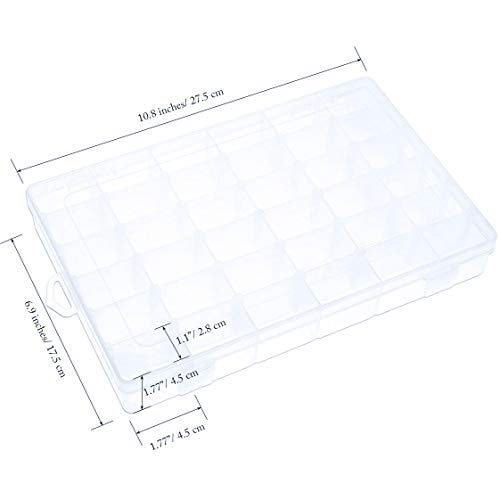 100 Pieces Embroidery Thread Cards Cross Stitch Floss Bobbins and 36 Grids Plastic Storage Box Transparent Container for Thread Organizer Holder Earrings, Jewelry Making Tool, Beads