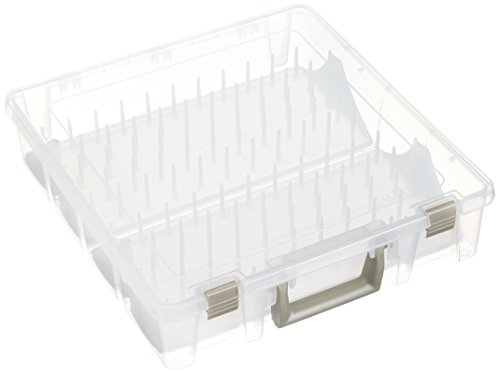 ArtBin Super Satchel Thread Box - Versatile Thread Storage for Sewing, Embroidery, and Quilting - 108 Pegs, Portable Design, Compatible with ArtBin Accessories - Made in USA, Transparent and Compact
