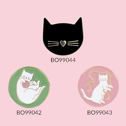 BOHIN Needle Minder Black Cat, 8x6cm, Magnetic Sewing Accessory