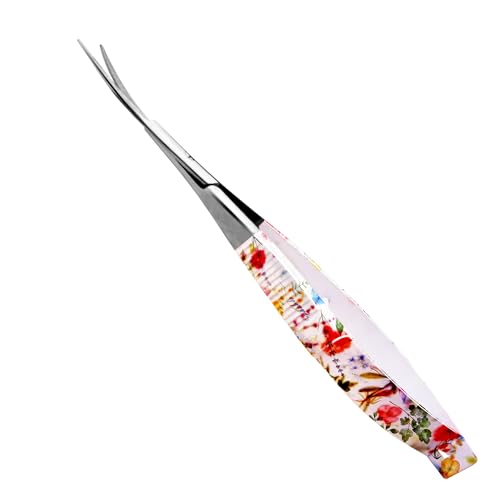 Spring Action Scissors for Applique & Embroidery - Curved, 4.5", Floral - color: Floral