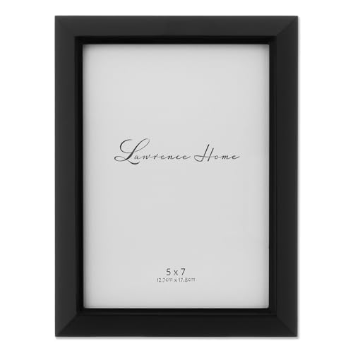 Lawrence Frames Estero Collection, Black Wood Picture Frame, 5x7 - color: Black, size: 5x7