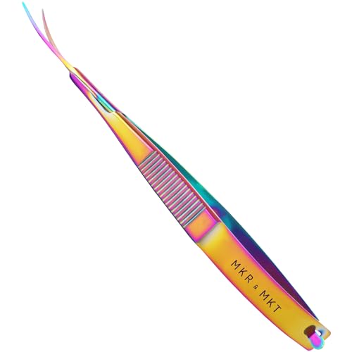 Spring Action Scissors for Applique & Embroidery - Curved, 4.5", Rainbow - color: Rainbow
