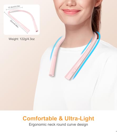 Gritin Book Light, Eye Caring 4-Color&5-Brightness Neck Light Reading Light - color: Pink, size: Upgraded