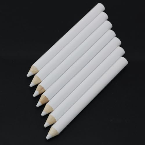 7PCS White Fabric Chalk Set 8.7cm Tracing Tools Pencils for Sewing Fabric Marking Refills for Fashion Designers