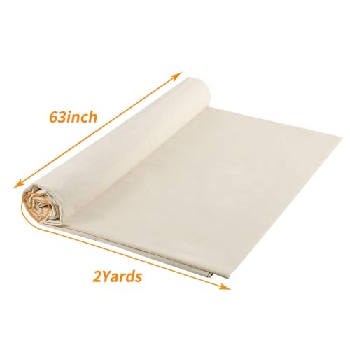 100% Muslin Fabric by Yard, 2 Yards x 63" Natural Cotton Fabric - color: Natural, size: 2 Yards