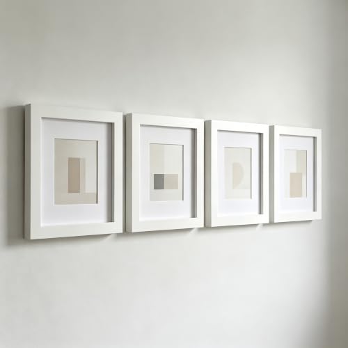 ZXT-parts White 6x6 Picture Frames with 4x4 Opening Mat.6x6 Square Photo Frame. Solid Wood, Perspex Panel, The Table or The Wall.Protective Film Must be Removed. - color: White
