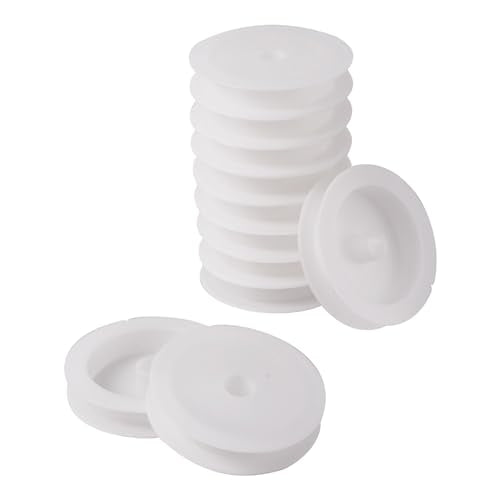 Craftdady 50Pcs Empty Plastic Wire Spools 2.64" in Diameter Thread Bobbins for Beading Wire Thread String - color: White, Plastic Wire Spools
