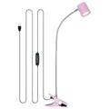 Dott Arts Desk Lamp,USB Clip On Light with 3 Color Modes,LED Reading Lamp - color: Pink