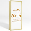 6x14 Aluminum Metal Picture Frame,Tempered Glass Gold Photo Frame 6x14 for Family Photo,Posters,Art,Document to Wall Mount Horizontally or Vertically - size: 6x14
