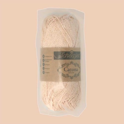 Scheepjes Catona Shine Metallic Cotton Yarn, 50g, Shell Gold 255-G, 1 Pack - color: 255-G Shell - Gold