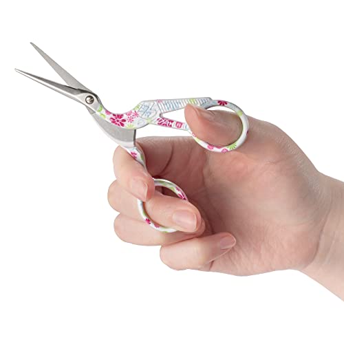 JubileeYarn Pointed Tip Embroidery Craft Stainless Steel Stork Scissors - White - 1 Unit - color: Stork White, size: 1 Unit