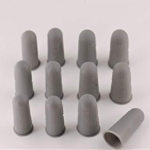 Finger Protectors [Flex Series - 12-Pack] Silicone Non-Stick Finger Covers [Grey - Small (6) / Medium (6)] for Hot Glue | Sewing | Wax | Rosin | Resin | Honey | Adhesives | Scrapbooking - color: Small & Medium - Grey [12-Pack]