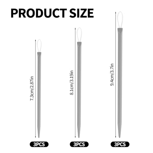 9pcs Yarn Needle, 3 Sizes Large Eye Tapestry Needle for Yarn Darning Weave Nylon Thread Rope Threader Big Finishing Wool Needles Embroidery Weaving Tools for Hand Crafts Sewing Knitting Crochet