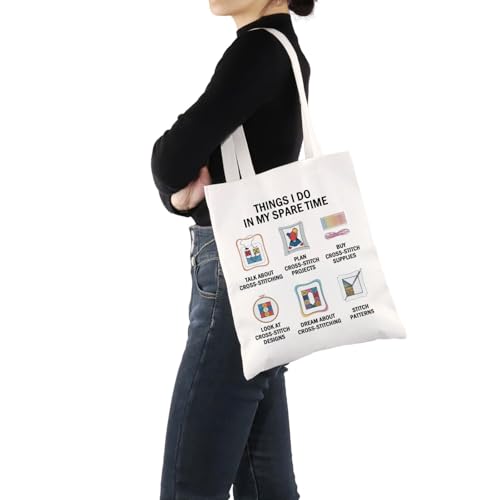 G2TUP Cross Stitching Lover Gift Hobbies Design Tote Bag Cross Stitching Supplies Handbag Cross Stitcher Gift