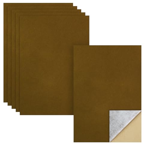 Biaungdo Brown Self Adhesive Felt Sheets, 8 x 12 Inch, 6 Pcs - color: Brown