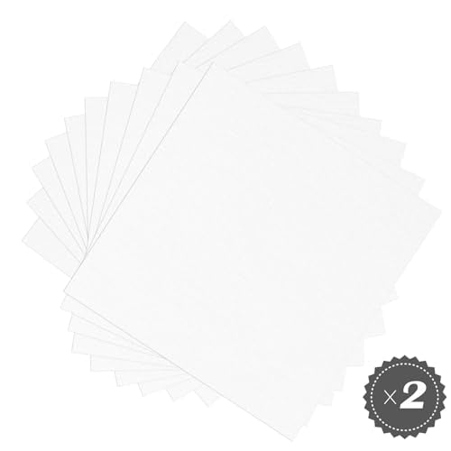 20 PCS Cotton Embroidery Fabric 8 x 8 Inch White - color: White, size: 8 x 8 Inch