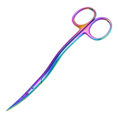 Applique Scissors for Embroidery - Double Curved Handle, 6", Rainbow - color: Rainbow