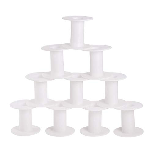 PH PandaHall 20pcs Empty Plastic Spools, 2 Inch Ribbon Spool White Wire Spools Thread String Bobbin Weaving Bobbins Craft Spools for Embroidery Thread, Yarn, Ribbon, Crafts and Sewing
