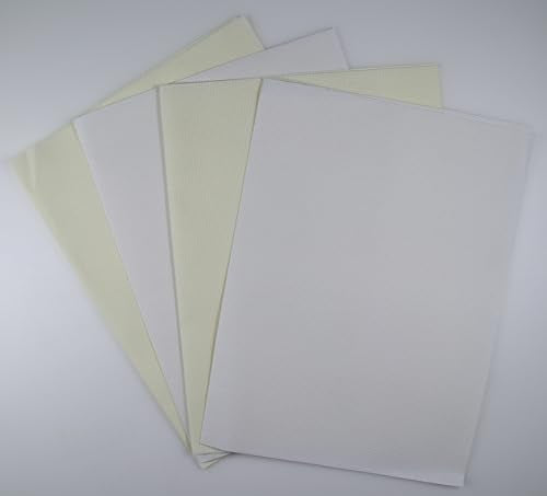 KCS 4/6 pc of 12" x 18"(30cmx45cm) 18CT Counted Cotton Aida Cloth Cross Stitch Fabric (4 pc,White+Antique White) - color: White+antique White, size: 4 pc