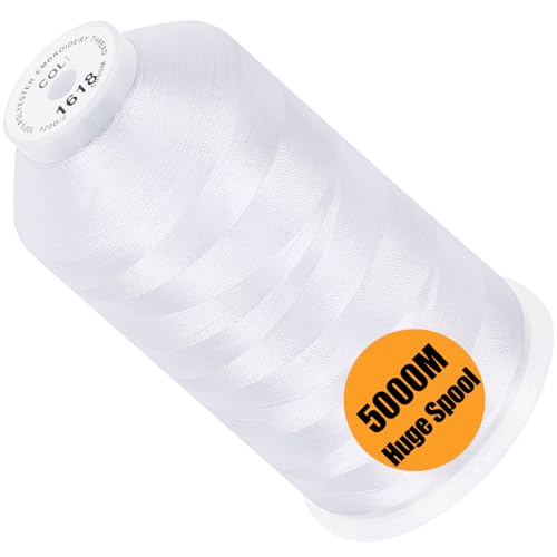 New brothread 5000M Huge Spool Embroidery Machine Thread - Snow White - color: Snow White-1618