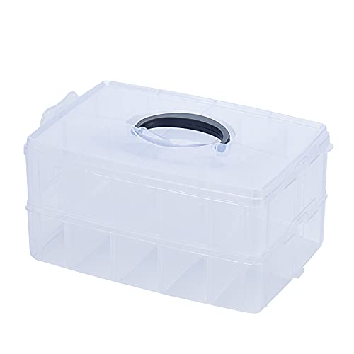 Simthread 2-Layer Thread Organizer Box for 40 Small Spools Clear - size: 2 Layers Case