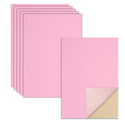 Biaungdo Pink Self Adhesive Felt Sheets, 8 x 12 Inch, 6 Pcs - color: Pink