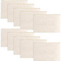 Gejoy 10 Pack Blank Canvas Cosmetic Bags Zipper Pouch DIY,L,Beige - color: Beige, size: Large