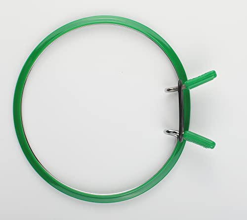 Nurge Metal Embroidery Hoops - Premium Spring Tension Embroidery Hoop for Cross Stitch - Durable Ring with Quick Release Safety Clip - Ideal for Crafters,Beginners & Professionals - Green - Medium - color: Green, size: Medium