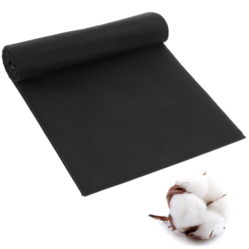 10 Yards Black Cotton Fabric by the Yard Fabrics,59 Inches Wide Medium Weight 100% Natural Cotton Fabrics,Bleached Muslin Fabric for Sewing Clothing Crafts Material - color: Black, size: 10 yard