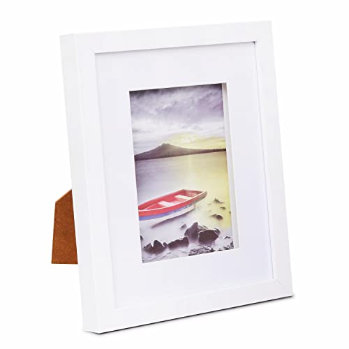 Muzilife 8x10 Shadow Box 3D Picture Frame with Mat, Wood, 1 Pack, White - color: 1pcs 8x10-white