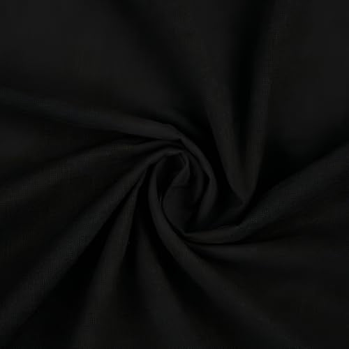 100% Cotton Fabric by The Yard, 59 Inch x 5 Yards Black - color: Black, size: 5 YARDS