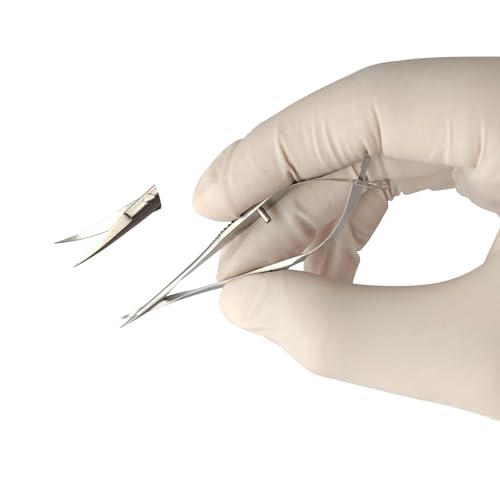 RWD VANNAS Micro Spring Scissors, 3.2" Curved Fan Tip (S11037-08) - size: Fan Curved Tip-S11037-08