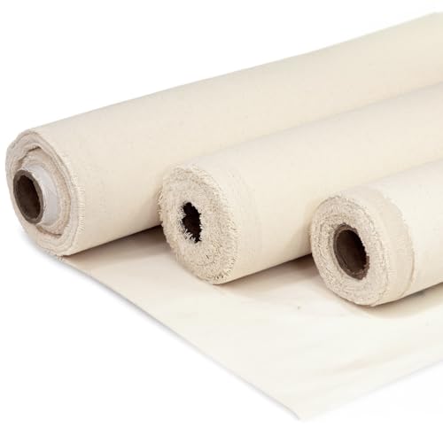 Barcelonetta | Canvas Fabric | Cotton Duck | Heavy | Natural 10oz | 60'' Wide | Arts & Crafts, Backings, Covers, Placemats (50 Yard Roll) - color: Natural 10oz, size: 50 Yard Roll