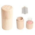 Wooden Portable Sewing Needle Storage Case with 12 Needles