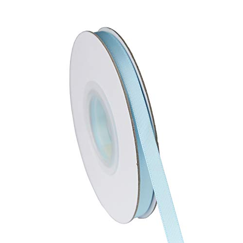 ITIsparkle 1/4" Inch Double Faced Satin Ribbon 50 Yards-Roll Set for Gift Wrapping Scrap Books Party Favor Hair Braids Baby Shower Decoration Floral Arrangement Craft Supplies, Light Blue Ribbon - color: Light Blue