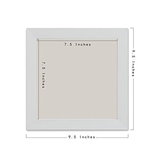 Ebherys 9.5x9.5 Embroidery Frame 3PCS a Pack for Embroidery Pieces Display, Sleek & Classic, Fabulous Black,White , Brown for Chosen, Metal Tabs, Table Top Easel SquareShape ,No Glass (White 3PCS) - color: White 3PCS