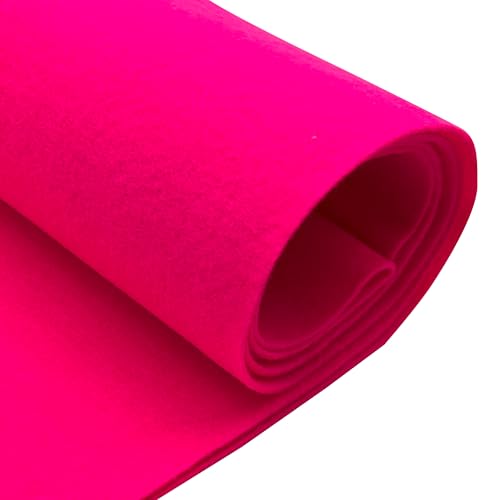 EOVEA | Acrylic Felt Fabric by The Yard | 72" Wide | 1.6mm Thick | Soft & Durable Non-Fraying Felt | for DIY Crafts, Sewing, Upholstery, Costumes & Padding(Neon Pink, 1 Yard) - color: Neon Pink, size: 1 Yard