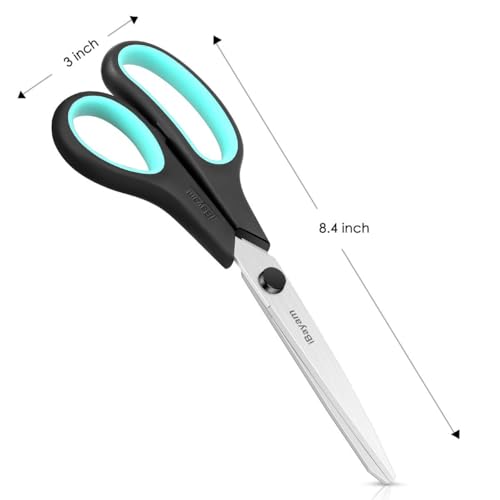 iBayam 8.5" Heavy Duty Scissors All Purpose for Office School Crafts Sewing - color: Red, Green, Blue, size: 3-Pack
