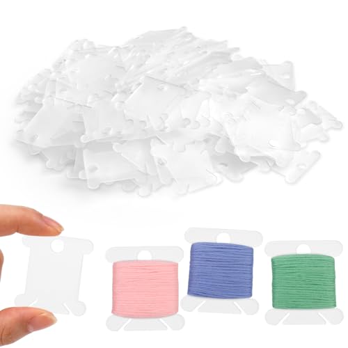 LOKUNN Embroidery Floss Bobbins 150 PCS Embroidery Floss Organizer - color: Transparent*150