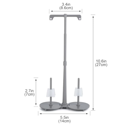 Simthread Gray ABS Dual Spool Thread Holder for Compatible Sewing Machines - color: Gray