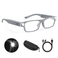 200% Magnifying Glasses with Light, USB Rechargeable LED Reading Glasses - color: Black-1