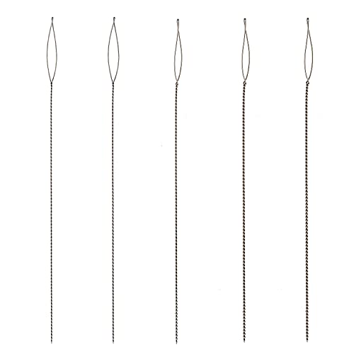 The Beadsmith Basic Elements Collapsible Eye Needles – 2.5 Inch Long – Flexible Twisted Wire – Large Eye, Easy to Thread – 5 Needles in Assorted Sizes - size: 2.5" Long - 5 Needles