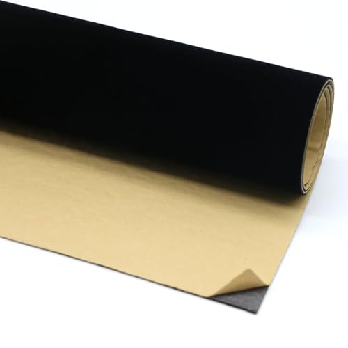 Self Adhesive Plush Velvet Fabric Sheets Velvet Flock Paper Roll Soft Flocking Fabric for Jewelry Box Felt Liner Furniture DIY Arts and Crafts 14 x 98 Inches - color: Black, size: 98"L x 14"W