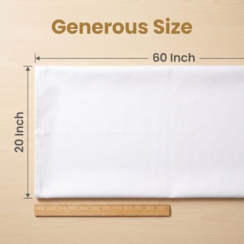 iNee 100% Cotton Fabric for Embroidery, 20 by 60-Inch, White - color: White