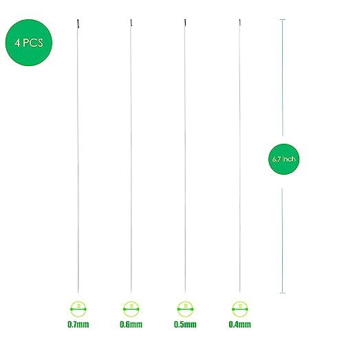 Xmada 4 PCS Beading Needles - 6.7 inches Clip-Style Beading Needles for Bead Spinner, 0.7mm Diameter, EfficientSturdy Beading Needles for Jewelry Making (4-Straight/0.40.50.60.7mm), Silver - style: 4-Straight/0.4|0.5|0.6|0.7mm